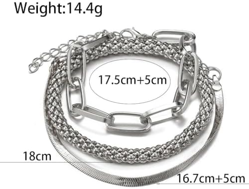 Gold Stacked Snake Bone Chain Bracelet for Women,Vintage Geometric Aesthetics Statement Bangle Bracelet,Trendy Party Banquet Jewelry Gift Accessories