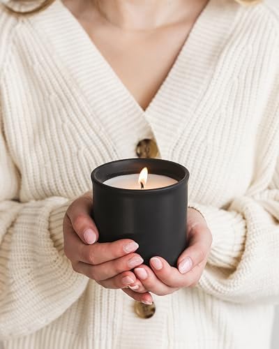 Desert Eclipse Scented Candle | Cardamom, Orange Peel, Sea Salt & Amber | 10 oz Hand-Poured Coconut Apricot Wax | 45+ Hour Clean Burn | Modern Luxury Home Fragrance