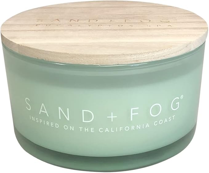 Sand + Fog Scented Candle - Eucalyptus Spa - Additional Scents and Sizes â 100% Cotton Lead-Free Wick - Luxury Air Freshening Jar Candles - Perfect Home Décor for Your Cocktail Table â 23 oz
