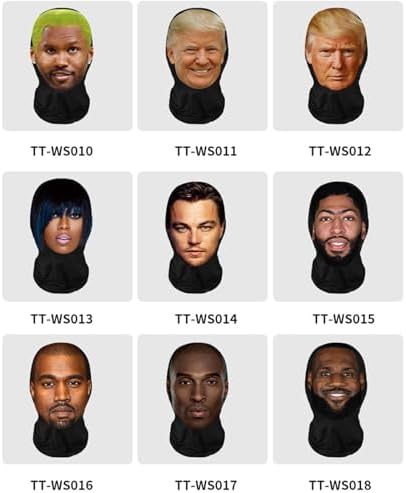 Celebrity Avatar Mask, Parody Rapper Hooded Face Covering,Funny Headgear Cosplay Props Costume Adult
