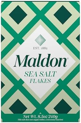 Maldon Salt, Sea Salt Flakes, 8.5 oz (240 g), Kosher, Natural, Handcrafted, Gourmet, Pyramid Crystals