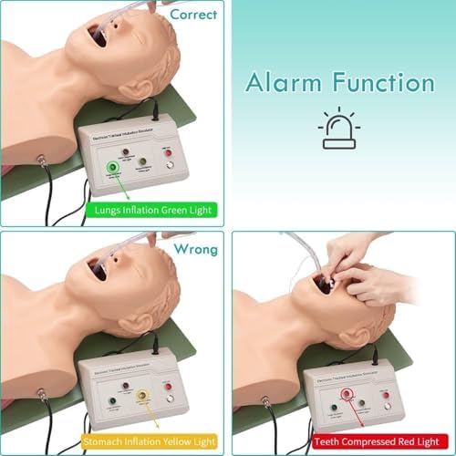 Training Manikin,Airway Management Trainer,Tracheal Intubation Strain Training Simulator Model,Intubation Head Teaching Study Manikin,Oral Nasal Intubation Dummy Training Simulator