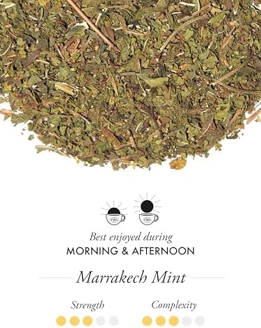 TWG Tea | Marrakech Mint | Herbal Tea | Mint Leaves | 15 Hand Sewn Cotton Teabags | Gift Set