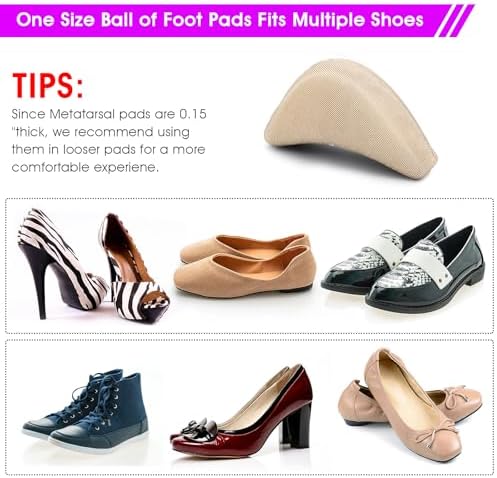 8 Pairs Shoe Filler Heel Pads Toe Cushion for Loose Shoe Foam Shoes Inserts Big Toe Plug Foot Brace Adjust Too Big Shoes for Men Women Sneakers, Heels, Flats, Boots