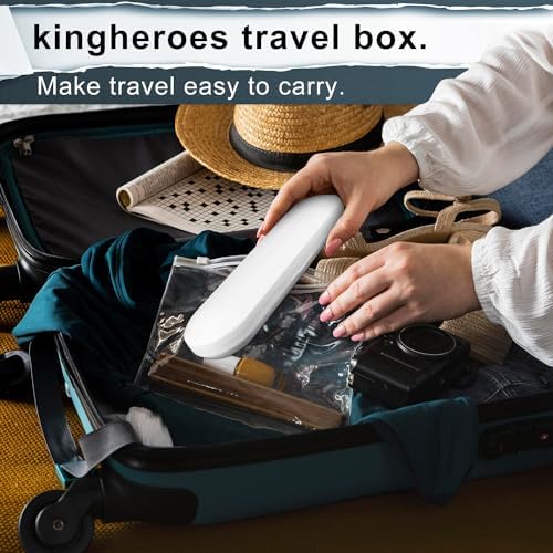 kingheroes Electric Toothbrush Set, Comes with 8 Brush Heads & Travel Case,4 Modes with 2 Minutes Built in Smart Timer, One Charge for 60 Days, 42000 VPM Motor (Pink)