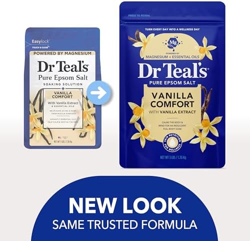 Dr Teal's Epsom Salt Magnesium Soak, Vanilla Comfort, 3 lbs