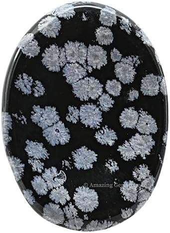 Amazing Gemstone Snowflake Obsidian Worry Stone Crystals and Healing Stones for Stress Relief Gifts - Piedra Crystal Fidget for Meditation - Unique Stocking Stuffers and Birthday Gifts