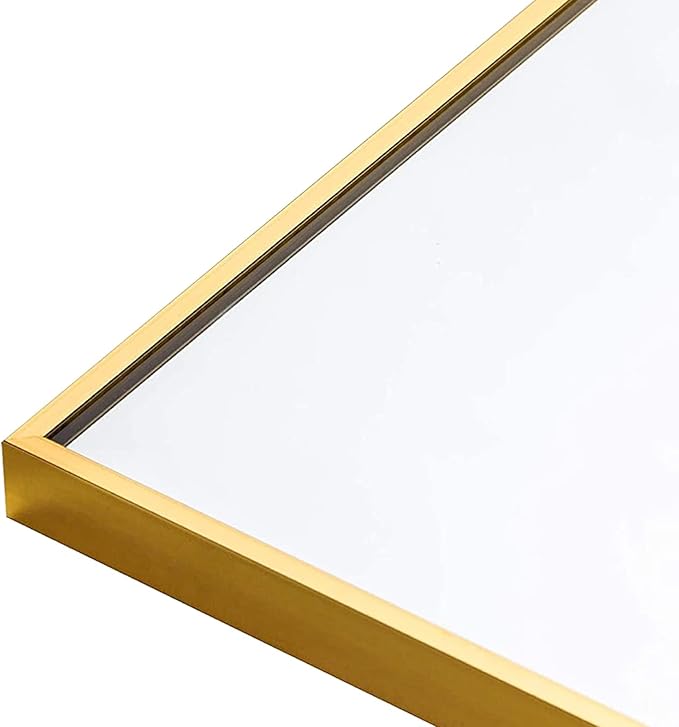 Koonmi Gold Mirrors for Wall, 30x36 Inch Bathroom Mirror, Rectangular Wall Mirror for Living Room Bedroom Bathroom, Hangs Horizontally or Vertically