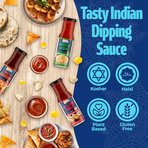 Ashoka Since 1932 | Tangy Pickle | Dipping & Wing Sauce | Kosher Certified | Gluten-Free | Gourmet Vegan Sauce with Mango, Chili & Garlic Blend | 220 Grams