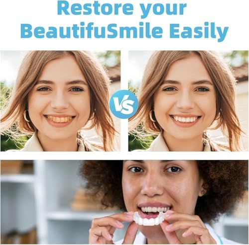 Snap on Veneers Teeth for Women and Men, Temporary Dentures False Teeth, Nature and Comfortable (Natural)