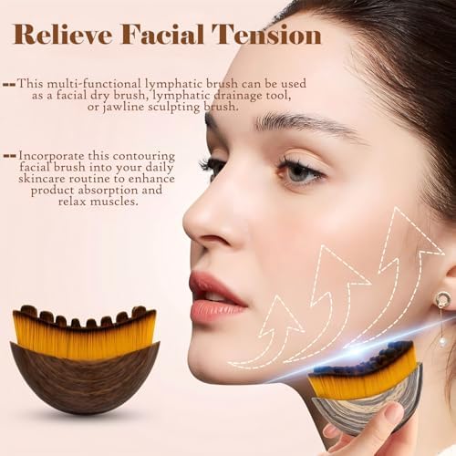 2 PCS Lymphatic Contour Face Brush, Lymphatic Drainage Massager, Ergonomic Face Beauty Tool,Designed to Fit The Skin Precisely and Relieve Fatigue for All Skin Types