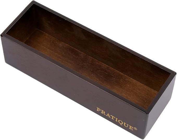 Bamboo Drawer Organizer - Kitchen Utensil Organizer Silverware Tray Cutlery Holderï¼Office Desk Supplies and Accessories,8.9 * 3 * 2.6,Nut-brown