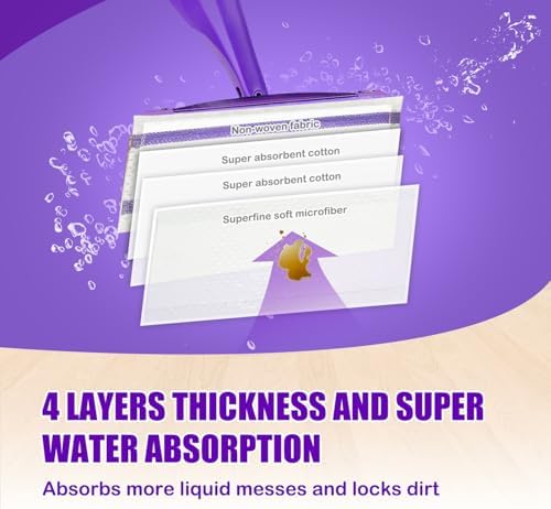 Mop Pad Refill Compatible with WetJet Spray Mop, Wet Jet Mopping Pads for All Purpose Multi Surface Hardwood Floor Cleaning, 4 Layers Thickened and Super Absorbent, 80 Count. (80)