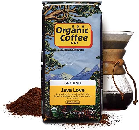 Organic Coffee Co. Java Love Ground Coffee 12 Ounce Medium Light Roast USDA Organic