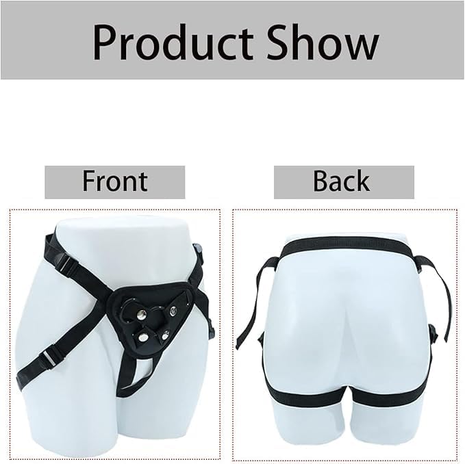 Adjustable Belt Female female Strapless Panties Underwear for Men Women Couples role play Triangular underwear Black(Large1)