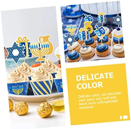 Hanukkah Cupcake Picks 48pcs Decorative Star Topper Hanukkah Cake Decorations