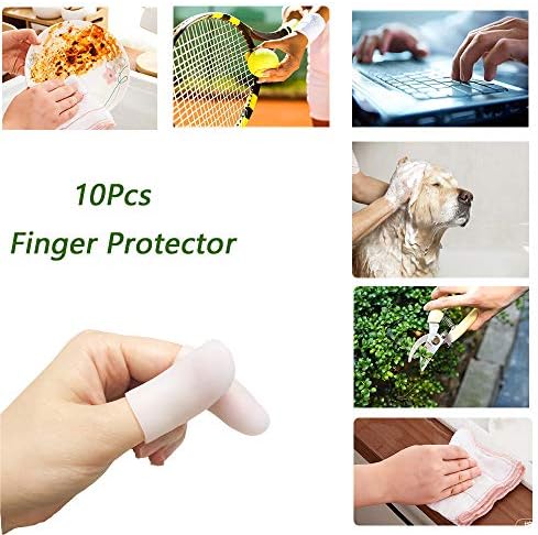 Kris-kikomy Gel Finger Protectors Finger Caps Silicone Fingertips Protection - Finger Cots Great for Trigger Finger, Finger Arthritis, Finger Cracking and Other Finger Pain Relief (Small)