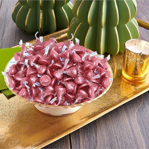 Bulk Pink Wrapped Milk Chocolate Candy - 2 lb Bag Pink Wrapped Chocolates Easter Candy For Parties, Buffets, Party Favors & Treats Approx 200 Pieces