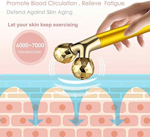 Face Massager Roller Golden 3D Roller Electric Facial Roller and T Shape Facial Roller Massager Kit Face Rollers