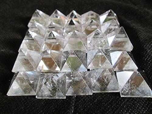WholesaleGemShop Beautiful Lot of 10 Pieces Clear Crystal Quartz Gemstone Pyramids for Crystal Reiki Vaastu Healing