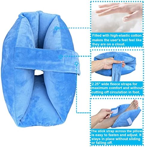 Heel Protector Cushion Foot Support Pillow for Pressure Sores & Ulcers, 1 Piece Foot Elevation Pillow Ankle Protector Pressure Relieving Boots for Bedridden Patients (Right)