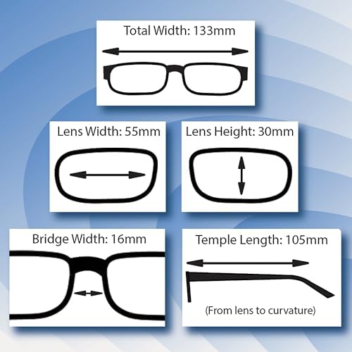 Boost Eyewear 6 Pack Reading Glasses, Traditional Black Frames, for Men and Women, with Comfort Spring Loaded Hinges, Black, 6 Pairs (+3.00)