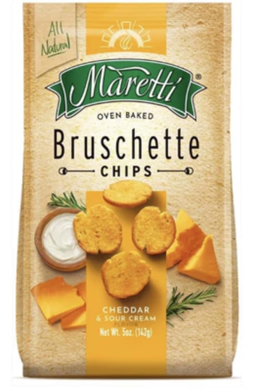 Maretti Slow Bruschetta Bites Cheddar & Sour Cream Flavor, 142g, 2 Pack