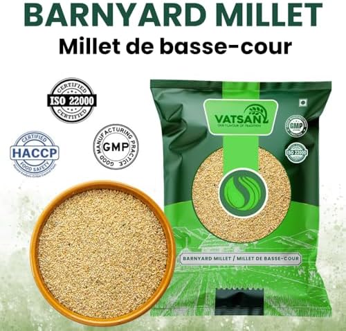 Vatsan Barnyard Millet (1lbs) | 100% Natural & Semipolished Whole Grain | High Fiber, Low GI, Gluten-Free | Healthy Alternative to Rice | Premium Quality