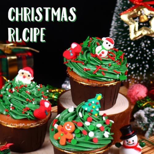 Christmas Tree Sprinkles for Cake Decorating 7 Ounce Edible Christmas Tree Red and Green Confetti Jimmies Sprinkles Mix for Xmas Party Cupcake Topper Ice Cream Cookie Food Decorative Dessert