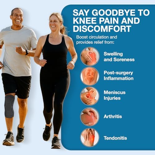 UFlex Athletics Knee Brace for Men and Women Knee Compression Sleeve Support for Arthritis Joint Pain Relief, Workout, Swelling, Sports, Circulation, Running, Recovery Support for ACL & Meniscus Tear