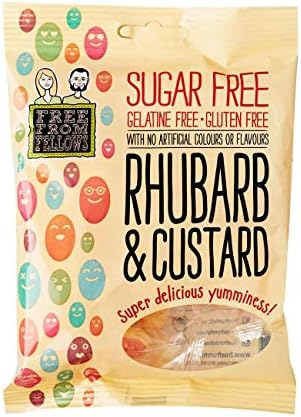 3 x Free From Fellows Sugar Free Rhubarb & Custard Sweets 2.46oz