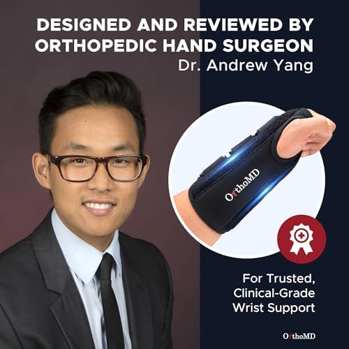 Carpal Tunnel Wrist Brace – Orthopedic Hand Surgeon Designed Wrist Splint for Sleeping & Daytime Support – Rigid Stabilizer (NOT a Soft Sleeve) for Tendonitis, Arthritis & Wrist Pain – OrthoMD (LEFT Wrist, Medium)