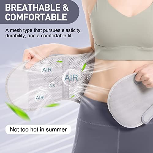 Breathable Back Brace for Women & Men - Comfortable Lower Back Pain Relief & Posture Corrector Support Belt to Relieve Pain and Improve Posture(Gray,Large)
