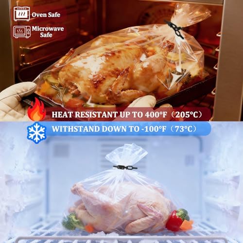 Turkey Oven Bags, Oven Bags for Roasting, Turkey Bags Roasting Chicken, Meat & Fish Multi Purpose Cooking Bags, Large Size 17’’ x 22’’, 12 Counts
