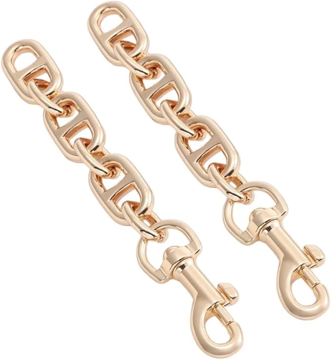 2Pcs Gold Purse Strap Extender, Woman Bag Chain Extender, Shoulder Crossbody Purse Chain Extender for Tabby Nolita (2 Strap Extender - Shiny Gold)