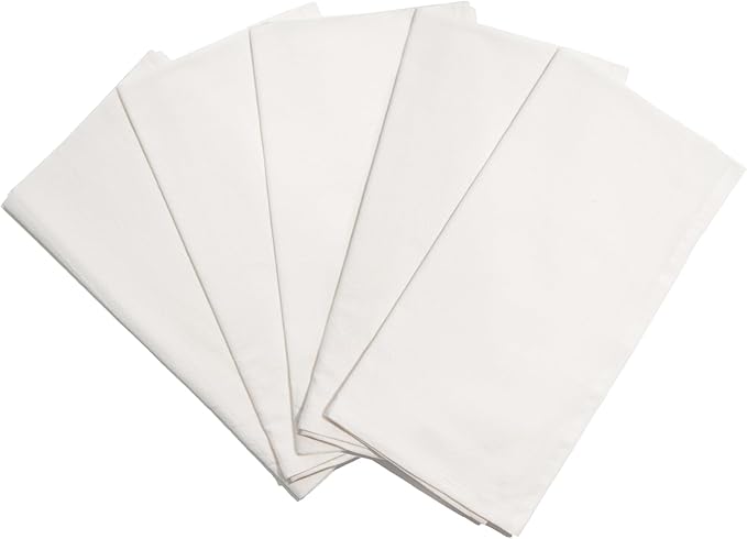 Bread Towels for Proofing Cover - 100% Organic Cotton Bread Cloth for Rising - Breathable Tea Towel for Bread Making - Unbleached Baking Towels - Bread Basket Cloth Napkin - 27"x27" (Natural - 5 Pack)