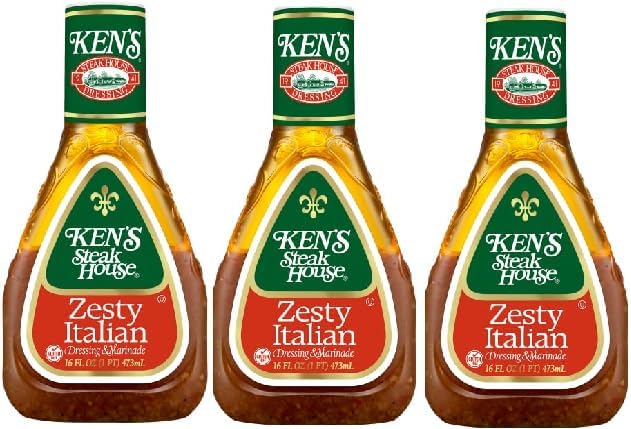 Zesty Italian Salad Dressing and Marinade (Pack Of 3 Bottles), 16 oz. Each