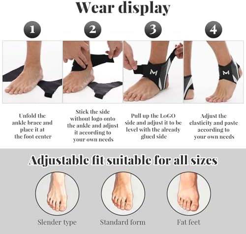 2-Pack Ankle Brace for Men & Women - Adjustable Lace up Ankles Sock, Basketball Ankle Stabilizer with Straps with Straps Breathable Compression Stabilizer for Sports, Running, Basketball & Daily Wear (Gray)
