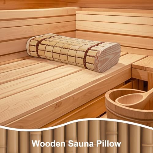 Plus tard Bamboo Sauna Pillow Headrest Wooden Sauna Cushion Breathable Headrest Sauna Accessories for Home Spa Sauna