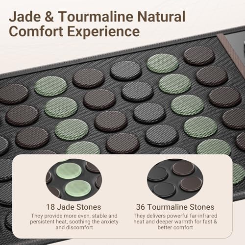 Comfytemp Extra Large Far Infrared Heating Pad 17"×33" for Back Full Body, FSA Eligible HSA XXL Electric Heat Pad with Jade Tourmaline Natural Stone Deeper FIR Heat, 6 Heat 8 Timer, Gift for Women Men