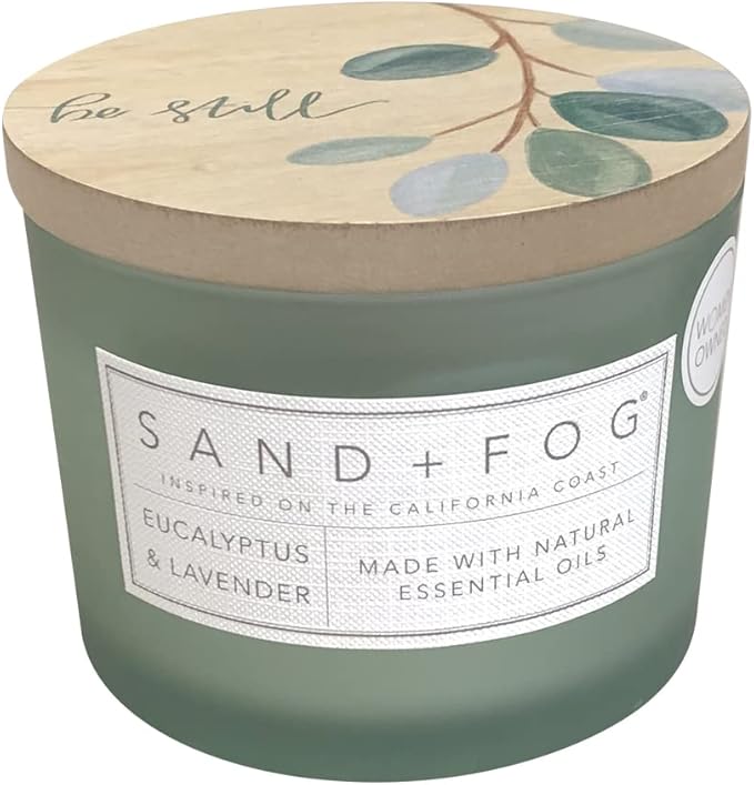 Sand + Fog Scented Candle - Eucalyptus & Lavender - Additional Scents and Sizes â 100% Cotton Lead-Free Wick - Luxury Air Freshening Jar Candles - Perfect Home Decor â 12 oz