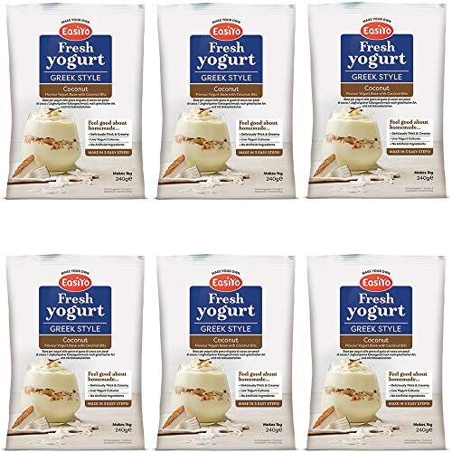 Easiyo Greek & Coconut Premium Yoghurt Mix 240g (Pack of 6)