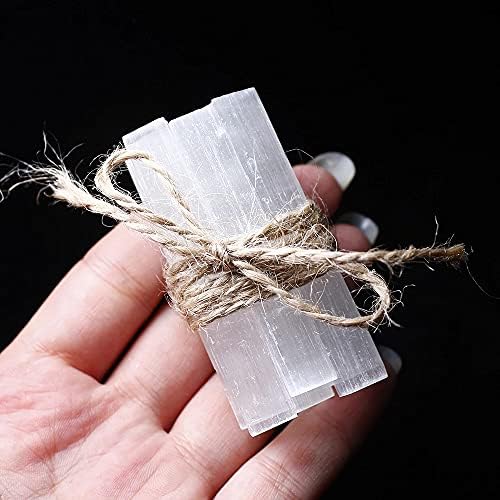 10pcs Natural Selenite Crystal Stick Chips Gypsum White Quartz Selenite Wand Rough Minerals Specimen Point Healing Stones for Reiki, Chakra