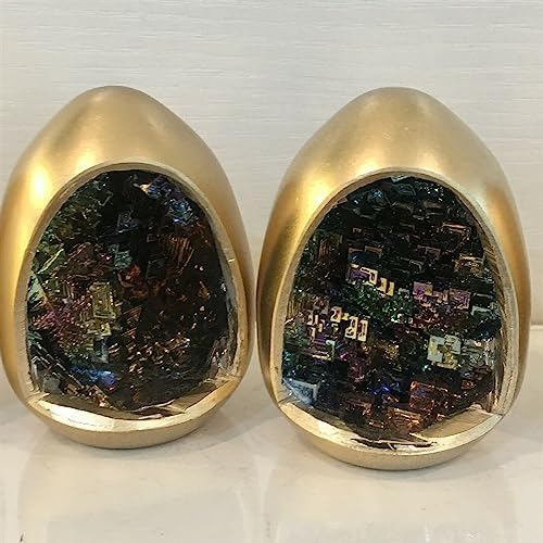 KatLin Natural Rainbow Bismuth Ore Egg Quartz Crystal geode Mineral Specimen 1pc Ornaments