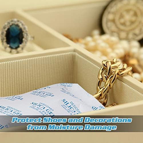 50 Gram (20 Packs) Food Grade Silica Gel Packs Desiccant Packets for Moisture Control, Cobalt Chloride Free Moisture Absorbers for Food Storage