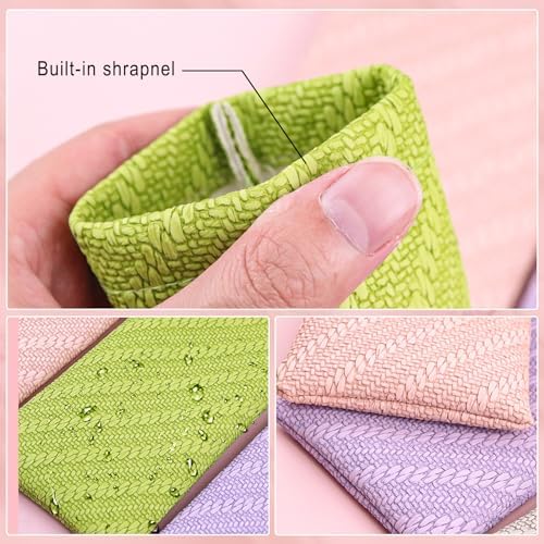 Mini Tampon Bag, Sanitary Tampon Storage Bag 4 Count,Self-closing shrapnel, One-Handed Opening, Waterproof leather material Keeps It Safe and Tidy, Hides Tampons and Small Objects,Long Rectangle Shape