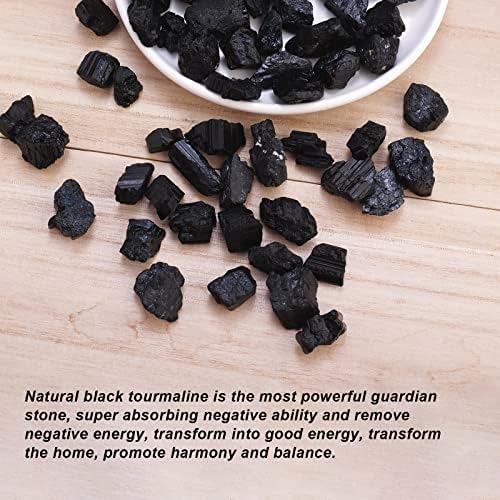 Apengshi Natural Black Tourmaline Raw Stone 0.97lb(440g) Bulk Rough Natural Reiki Energy Purification Negative Energy Healing Crystal Chakra Balance Spiritual Gift