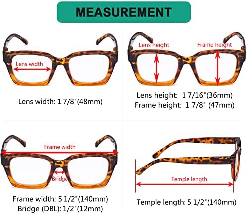 Eyekepper Ladies Reading Glasses - Oversized Square Design Reader Eyeglasses for Women