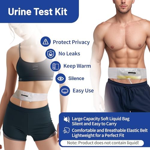 Urine Test Complete Kit - 2 oz to 4 oz Sample Bag on Belt,Portable Urine Test Bags with Temperature Strip for Used for Hospitals, Emergency and Travel (Medium)