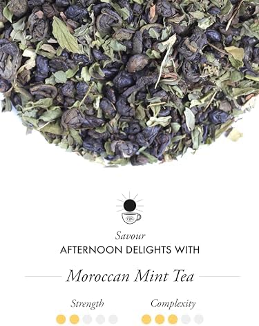 TWG Tea | Moroccan Mint Tea | Green Tea | Spearmint Leaves | 15 Hand Sewn Cotton Tea Bags | Gift Set